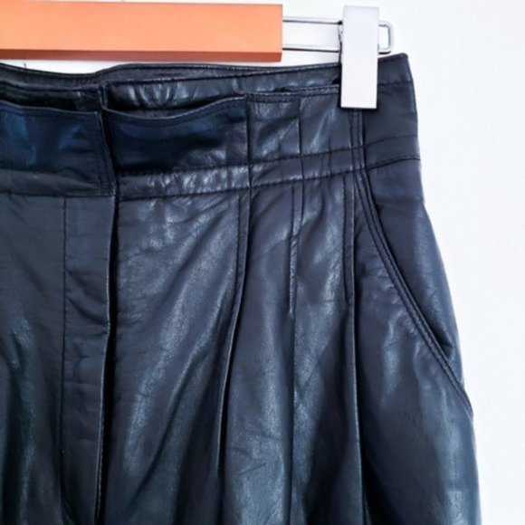 Vintage 80s Leather High Waisted Pants 8M - Picture 8 of 8